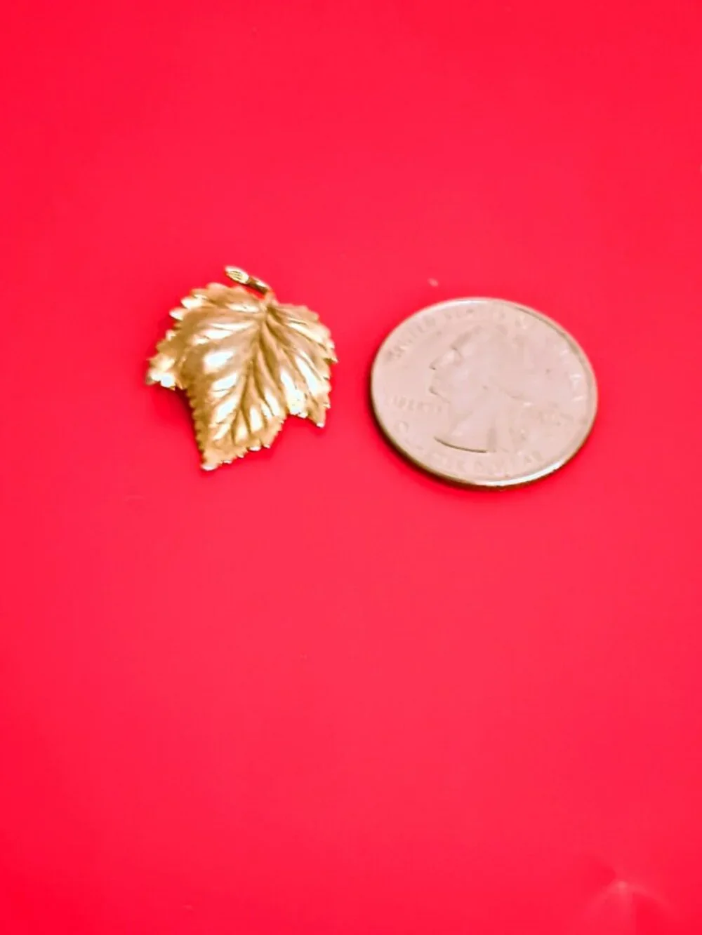 Lester 12K Gold Filled Leaf Brooch Vintage Tiny Etched Pin